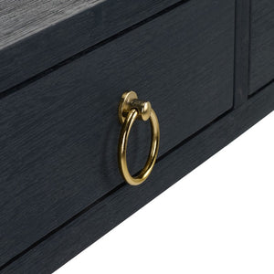 Safavieh Sadie 3 Drawer Writing Desk Bold Navy Finish for Home Office or Study Nook Navy DSK9201A