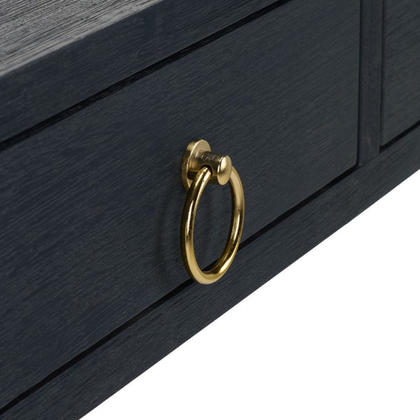Safavieh Sadie 3 Drawer Writing Desk Bold Navy Finish for Home Office or Study Nook Navy DSK9201A