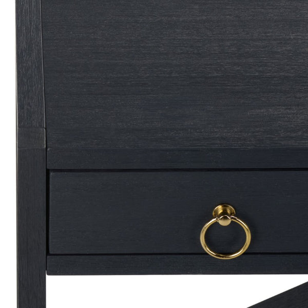 Safavieh Sadie 3 Drawer Writing Desk Bold Navy Finish for Home Office or Study Nook Navy DSK9201A