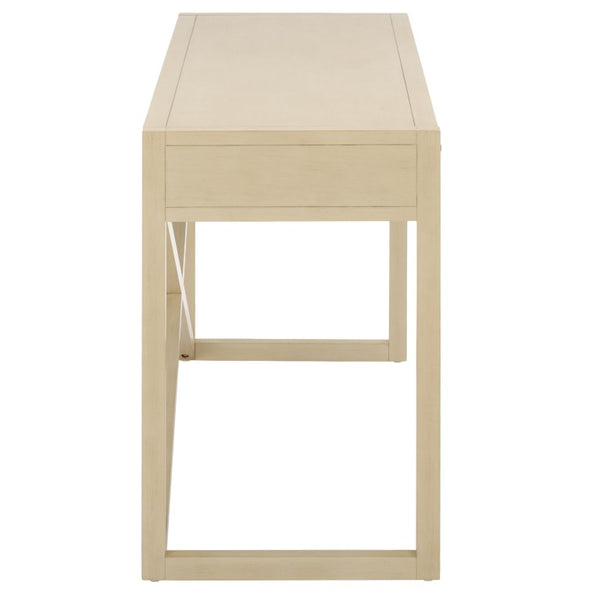 Safavieh Sadie 3 Drawer Writing Desk Bold Navy Finish for Home Office or Study Nook Antique White DSK9201B