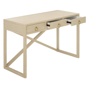 Safavieh Sadie 3 Drawer Writing Desk Bold Navy Finish for Home Office or Study Nook Antique White DSK9201B