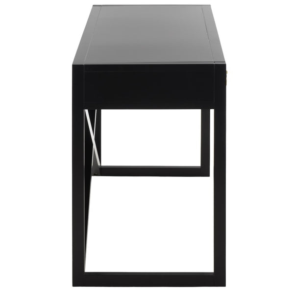 Safavieh Sadie 3 Drawer Writing Desk Bold Navy Finish for Home Office or Study Nook Black DSK9201C