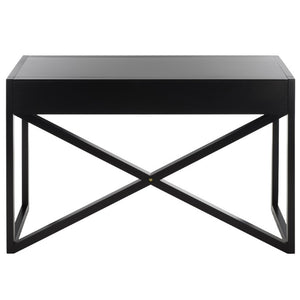 Safavieh Sadie 3 Drawer Writing Desk Bold Navy Finish for Home Office or Study Nook Black DSK9201C