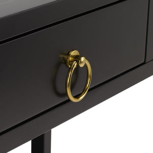 Safavieh Sadie 3 Drawer Writing Desk Bold Navy Finish for Home Office or Study Nook Black DSK9201C