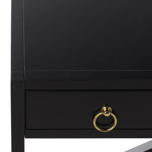 Safavieh Sadie 3 Drawer Writing Desk Bold Navy Finish for Home Office or Study Nook Black DSK9201C