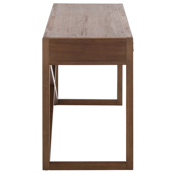 Safavieh Sadie 3 Drawer Writing Desk Bold Navy Finish for Home Office or Study Nook Chocolate DSK9201D