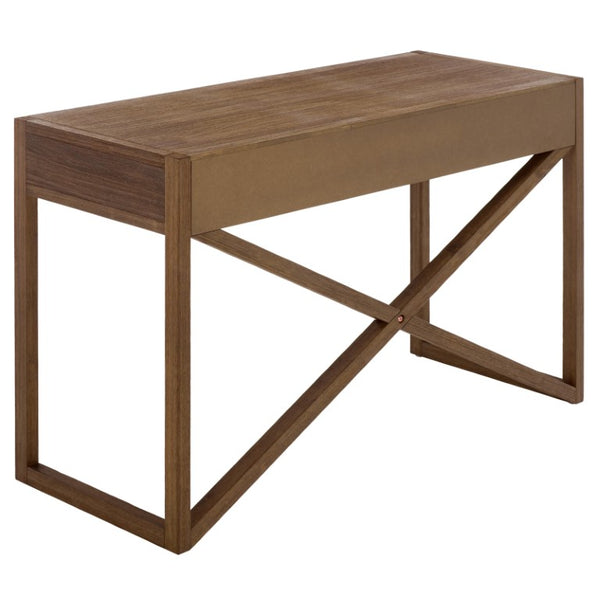 Safavieh Sadie 3 Drawer Writing Desk Bold Navy Finish for Home Office or Study Nook Chocolate DSK9201D