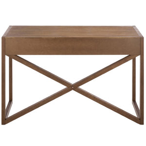 Safavieh Sadie 3 Drawer Writing Desk Bold Navy Finish for Home Office or Study Nook Chocolate DSK9201D