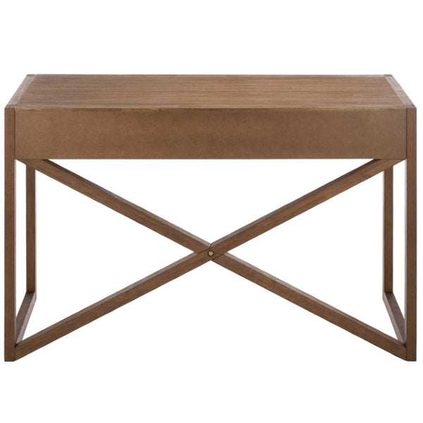 Safavieh Sadie 3 Drawer Writing Desk Bold Navy Finish for Home Office or Study Nook Chocolate DSK9201D