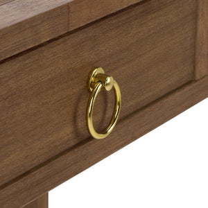 Safavieh Sadie 3 Drawer Writing Desk Bold Navy Finish for Home Office or Study Nook Chocolate DSK9201D