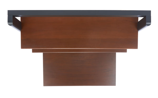 Safavieh Pamella Leaning Desk With Two Open Shelves – Stylish, Space-Saving Solution For Small Rooms Honey Brown / Charcoal DSK9400A