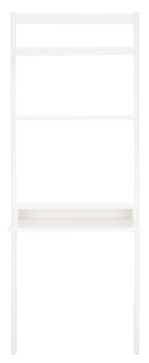 Safavieh Pamella Leaning Desk With Two Open Shelves – Stylish, Space-Saving Solution For Small Rooms White DSK9400B