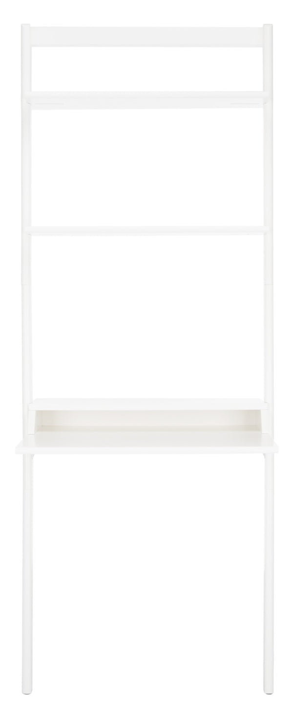 Safavieh Pamella Leaning Desk With Two Open Shelves – Stylish, Space-Saving Solution For Small Rooms White DSK9400B