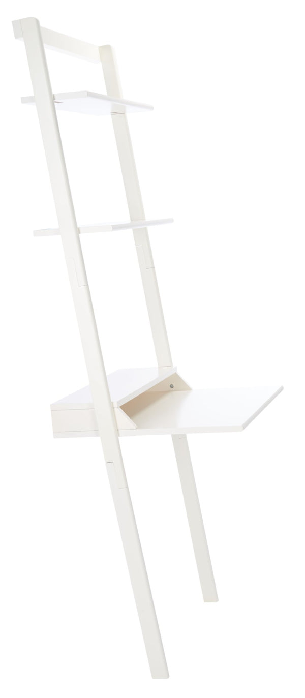 Safavieh Pamella Leaning Desk With Two Open Shelves – Stylish, Space-Saving Solution For Small Rooms White DSK9400B