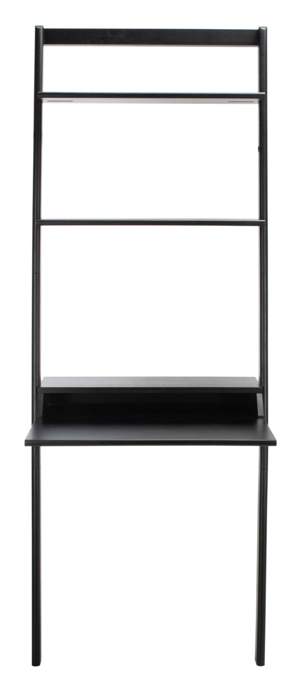 Safavieh Pamella Leaning Desk With Two Open Shelves – Stylish, Space-Saving Solution For Small Rooms Black DSK9400D