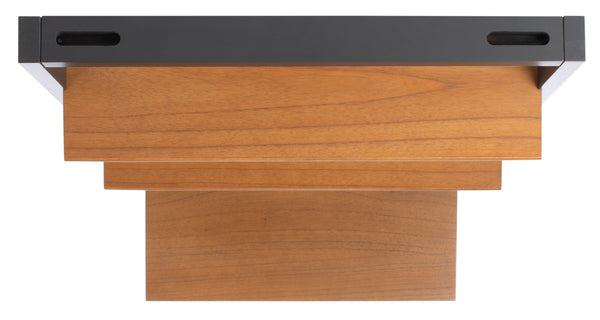 Safavieh Kamy Industrial Farmhouse Leaning Desk With Open Shelves For Stylish Compact Workspaces & Storage Natural / Charcoal DSK9401A