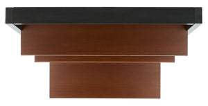Safavieh Kamy Industrial Farmhouse Leaning Desk With Open Shelves For Stylish Compact Workspaces & Storage Honey Brown / Charcoal DSK9401C