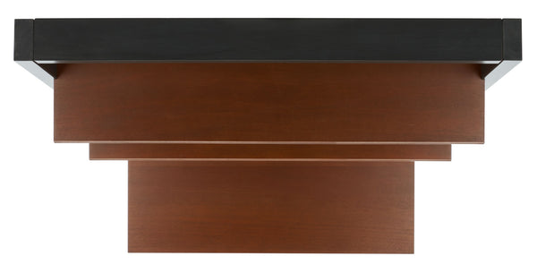 Safavieh Kamy Industrial Farmhouse Leaning Desk With Open Shelves For Stylish Compact Workspaces & Storage Honey Brown / Charcoal DSK9401C