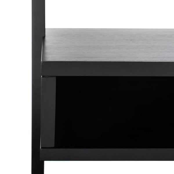 Safavieh Kamy Industrial Farmhouse Leaning Desk With Open Shelves For Stylish Compact Workspaces & Storage Black DSK9401D