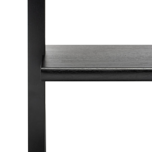 Safavieh Kamy Industrial Farmhouse Leaning Desk With Open Shelves For Stylish Compact Workspaces & Storage Black DSK9401D
