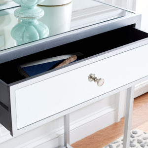 Safavieh Aster Mirrored Desk With 2 Drawers - Chic Silver Glam Home Office Furniture For Modern Spaces DSK9701A