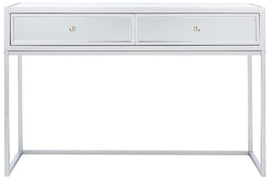 Safavieh Aster Mirrored Desk With 2 Drawers - Chic Silver Glam Home Office Furniture For Modern Spaces DSK9701A
