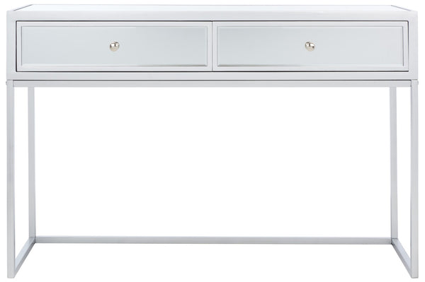 Safavieh Aster Mirrored Desk With 2 Drawers - Chic Silver Glam Home Office Furniture For Modern Spaces DSK9701A