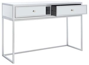 Safavieh Aster Mirrored Desk With 2 Drawers - Chic Silver Glam Home Office Furniture For Modern Spaces DSK9701A