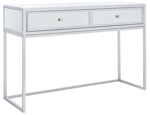 Safavieh Aster Mirrored Desk With 2 Drawers - Chic Silver Glam Home Office Furniture For Modern Spaces DSK9701A