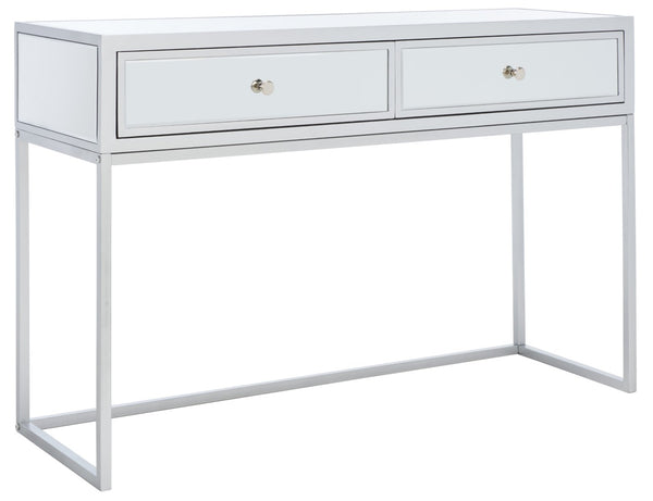 Safavieh Aster Mirrored Desk With 2 Drawers - Chic Silver Glam Home Office Furniture For Modern Spaces DSK9701A