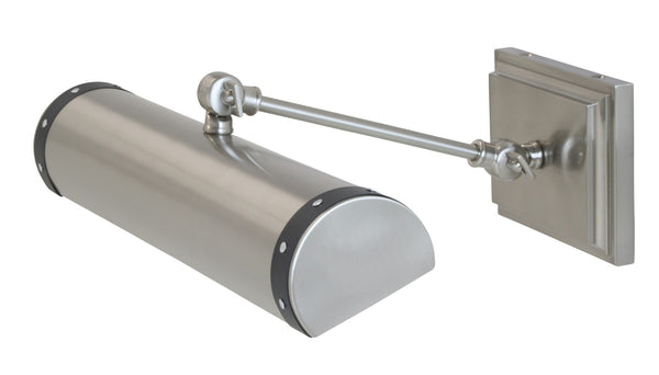 House Of Troy Direct Wire Steamer Picture Lights - Elegant Antique Brass & Mahogany Bronze Design For Art Display Satin Nickel With Black Accents Metal Dst16-snblk