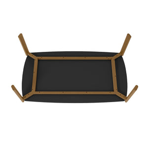 Manhattan Comfort Gales Mid-Century Modern Dining Table Matte Black DT-79620-BK