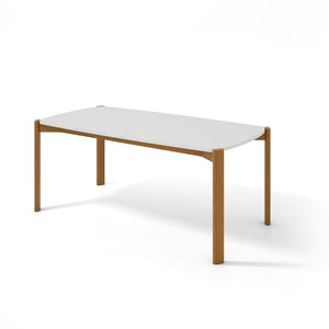 Manhattan Comfort Gales Mid-Century Modern Dining Table Matte White DT-79620-WH