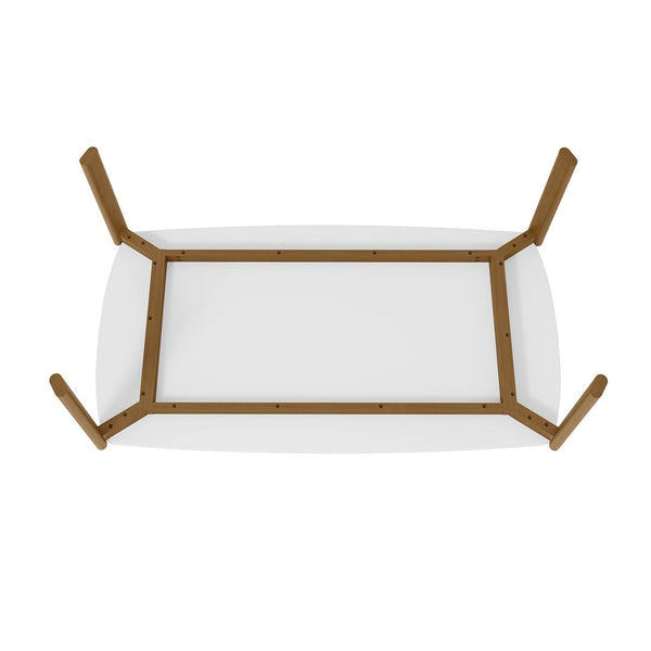 Manhattan Comfort Gales Mid-Century Modern Dining Table Matte White DT-79620-WH