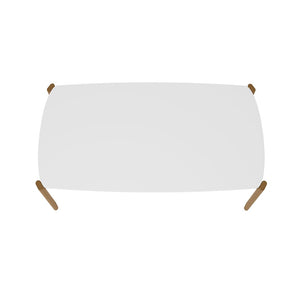 Manhattan Comfort Gales Mid-Century Modern Dining Table Matte White DT-79620-WH