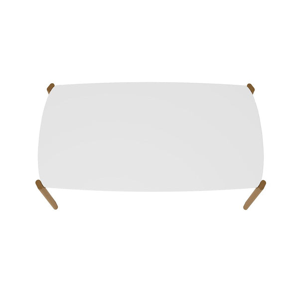 Manhattan Comfort Gales Mid-Century Modern Dining Table Matte White DT-79620-WH