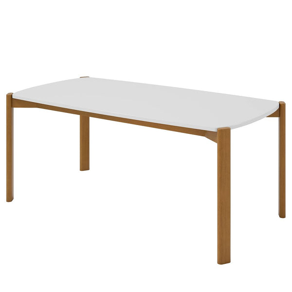 Manhattan Comfort Gales Mid-Century Modern Dining Table Matte White DT-79620-WH