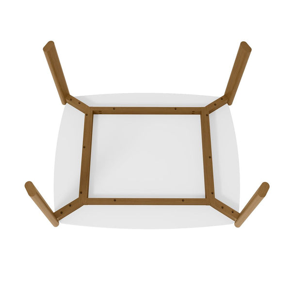 Manhattan Comfort Gales Mid-Century Modern Dining Table Matte White DT-82901-WH