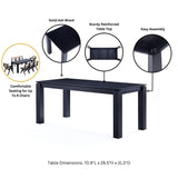 Rockaway 70.86 Dining Table in Black DT02-BK Manhattan Comfort