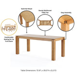 Rockaway 70.86 Dining Table in Nature DT02-NA Manhattan Comfort