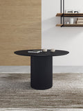 Hathaway 47.24 Round Dining Table in Black DT03-BK Manhattan Comfort