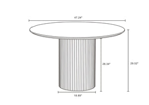 Hathaway 47.24 Round Dining Table in Black DT03-BK Manhattan Comfort