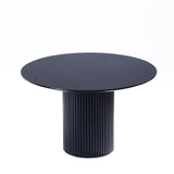 Hathaway 47.24 Round Dining Table in Black DT03-BK Manhattan Comfort