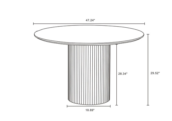 Hathaway 47.24 Round Dining Table in Nature DT03-NA Manhattan Comfort