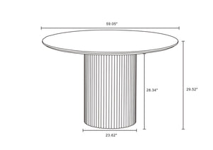 Hathaway 59.05 Round Dining Table in Nature DT05-NA Manhattan Comfort
