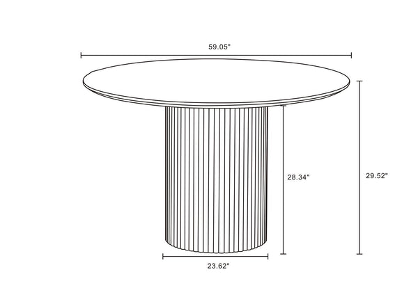 Hathaway 59.05 Round Dining Table in Nature DT05-NA Manhattan Comfort