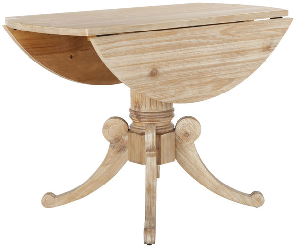 Safavieh Forest Drop Leaf Dining Table - Timeless Centerpiece With Pedestal Base For Flexible Dining Spaces Rustic Natural DTB1000B