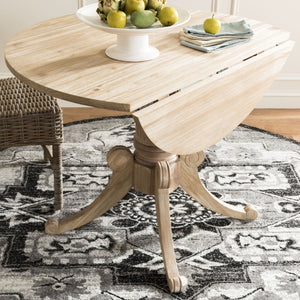 Safavieh Forest Drop Leaf Dining Table - Timeless Centerpiece With Pedestal Base For Flexible Dining Spaces Rustic Natural DTB1000B