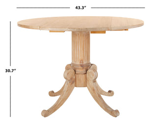 Safavieh Forest Drop Leaf Dining Table - Timeless Centerpiece With Pedestal Base For Flexible Dining Spaces Rustic Natural DTB1000B