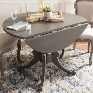 Safavieh Forest Drop Leaf Dining Table - Timeless Centerpiece With Pedestal Base For Flexible Dining Spaces Grey Wash DTB1000C